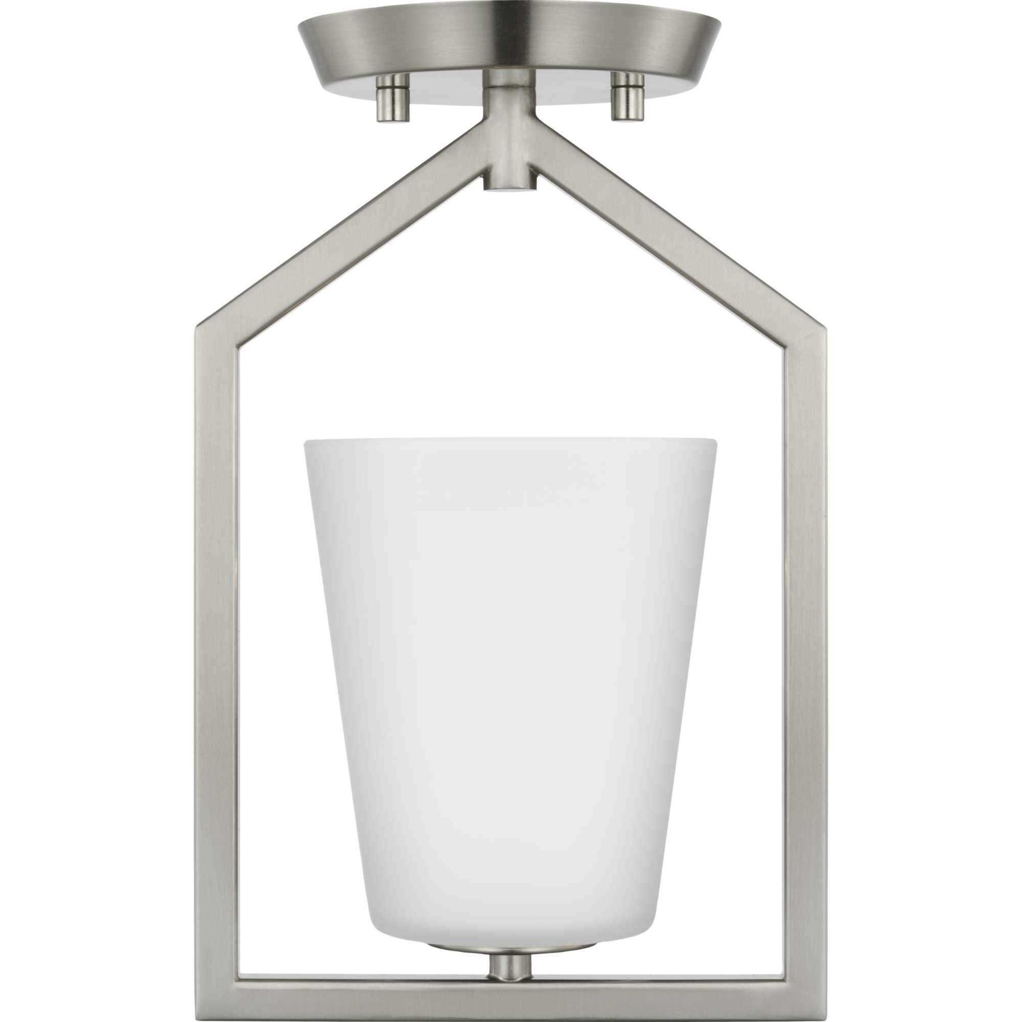 Vertex 1 Light 5 inch Brushed Nickel Semi-Flush Mount Ceiling Light