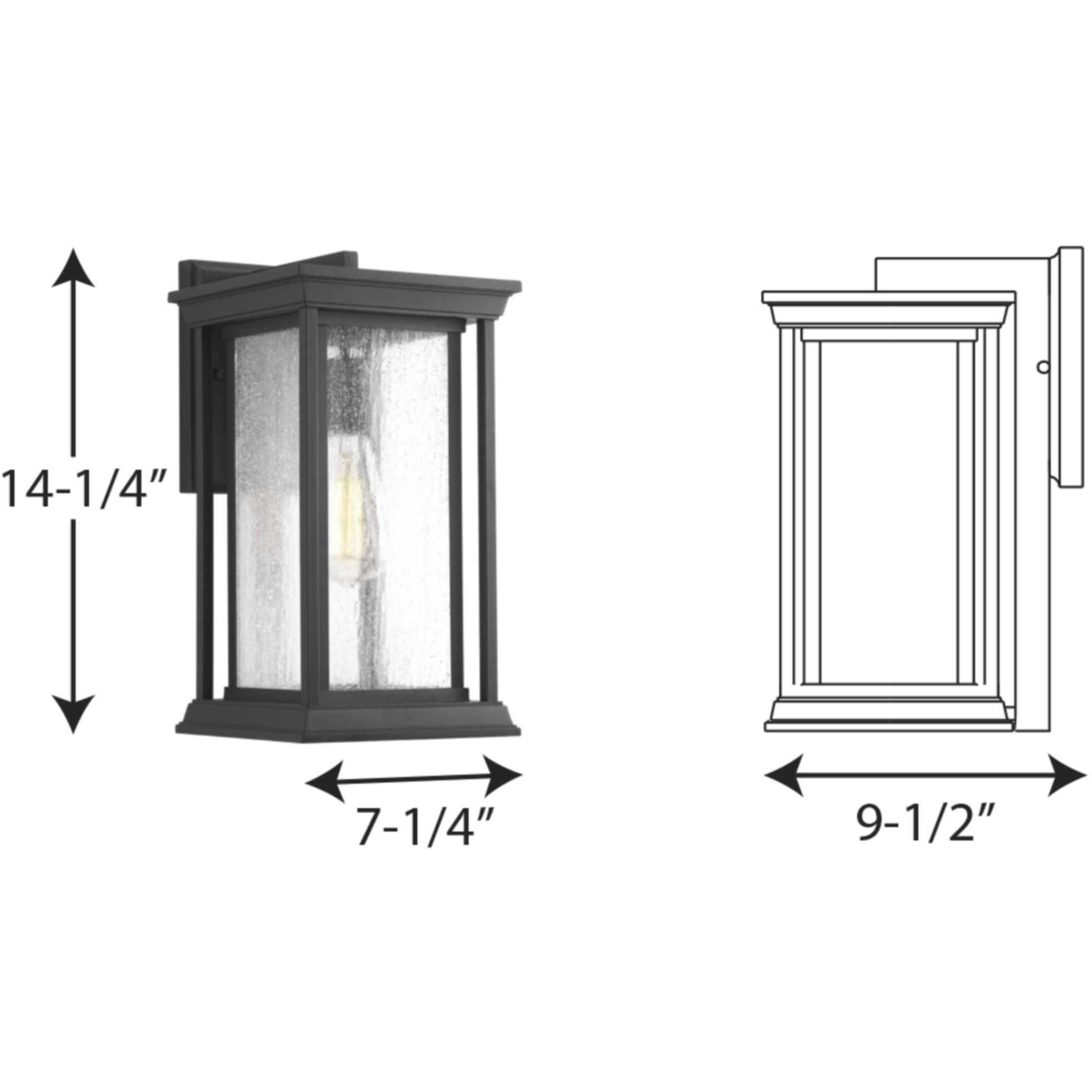 Endicott 1 Light 14.25 inch Textured Black Outdoor Wall Lantern, Medium