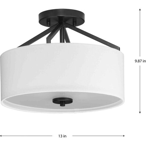Goodwin 2 Light 13 inch Matte Black Semi-Flush Mount Convertible Ceiling Light
