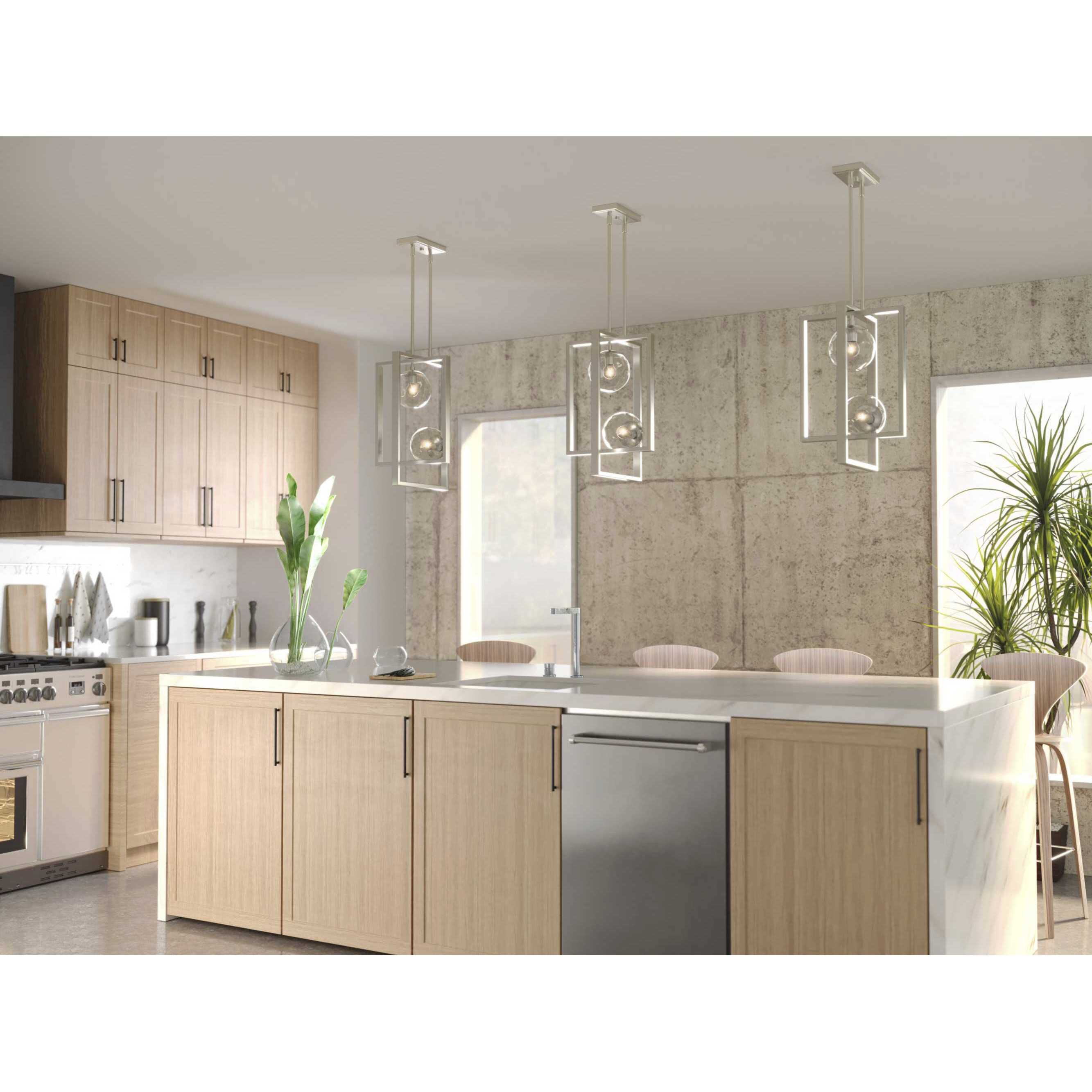 Atwell 2 Light 14 inch Brushed Nickel Pendant Ceiling Light