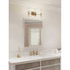 Elara 3 Light 22 inch Vintage Brass Bath Vanity Wall Light