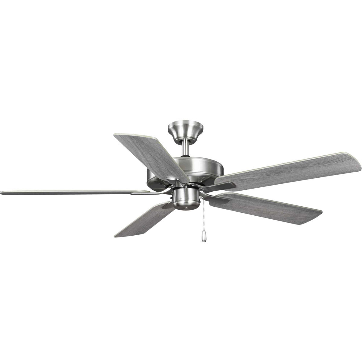 AirPro Builder 52 inch Brushed Nickel with Silver/Grey Weathered Wood Blades Ceiling Fan