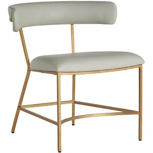 Mason Grey Leather / Antique Gold Dining Chair