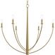 Jheni 6 Light 34 inch Brushed Gold Chandelier Ceiling Light