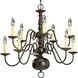 Americana 10 Light 26 inch Antique Bronze Chandelier Ceiling Light