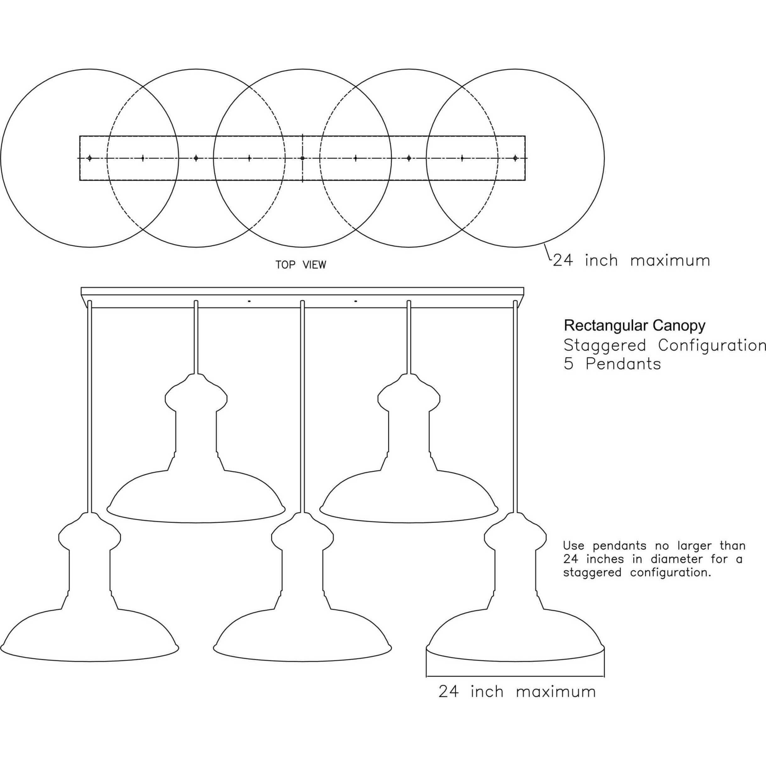 Accessory Canopy Graphite Multi Pendant Canopy