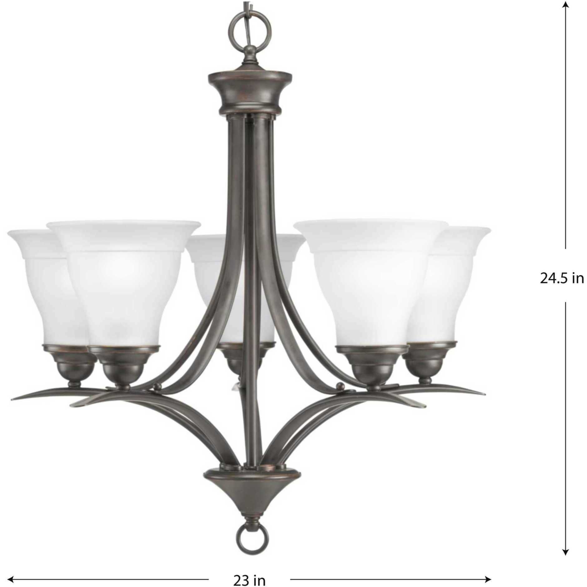 Trinity 5 Light 23 inch Antique Bronze Chandelier Ceiling Light