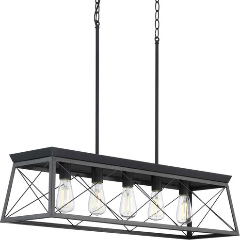 Briarwood 5 Light 38 inch Textured Black Linear Chandelier Ceiling Light
