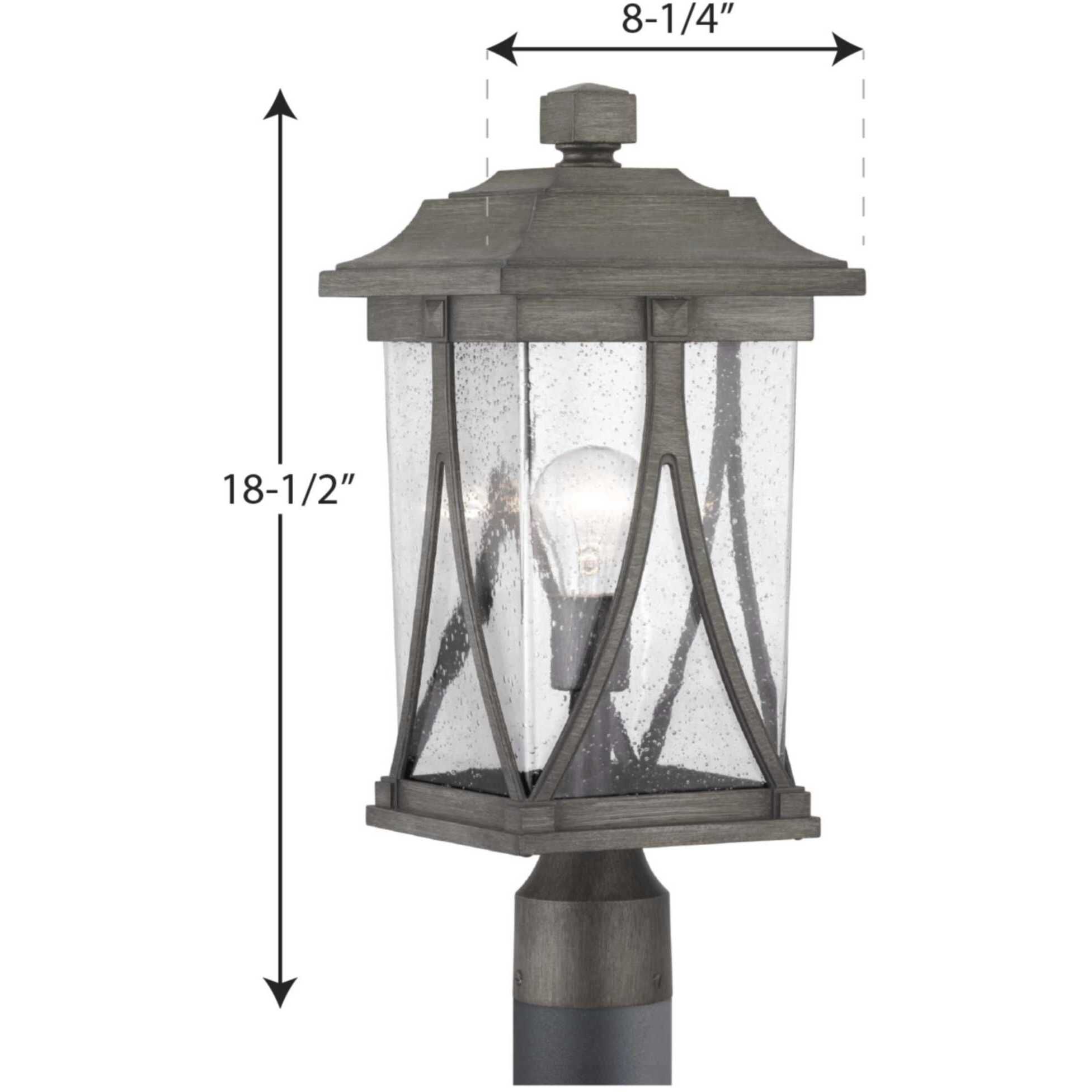 Abbott 1 Light 19 inch Antique Pewter Outdoor Post Lantern