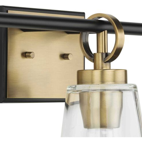 Cassell 3 Light 24.12 inch Vintage Brass Bathroom Vanity Light Wall Light
