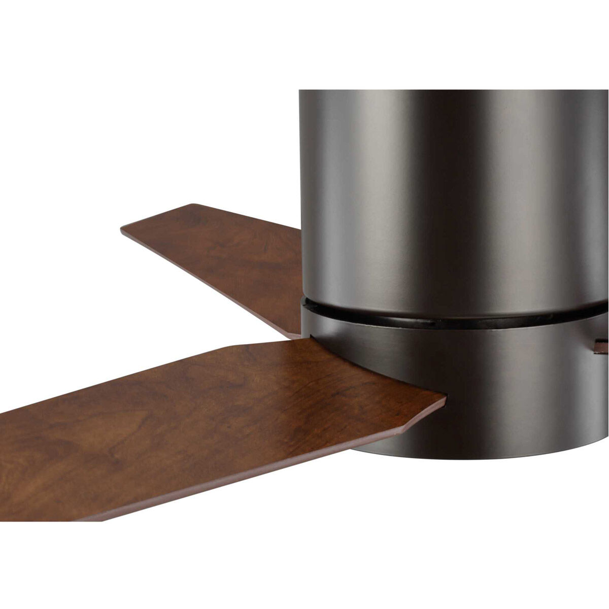 Braden 56 inch Architectural Bronze with Classic Walnut/Medium Cherry Blades Hugger Ceiling Fan, Progress LED