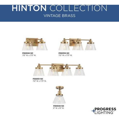 Hinton 4 Light 34 inch Vintage Brass Bath Vanity Wall Light