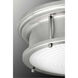 Fresnel Lens LED 12.75 inch Brushed Nickel Flush Mount Ceiling Light