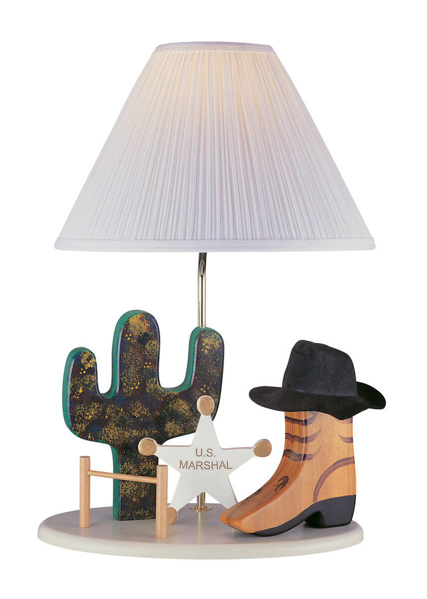Cowboy 21.5 inch 100 watt White Table Lamp Portable Light