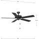 AirPro Builder 52 inch Graphite with Graphite/Black Blades Ceiling Fan