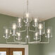 Merry 9 Light 28 inch Brushed Nickel Chandelier Ceiling Light