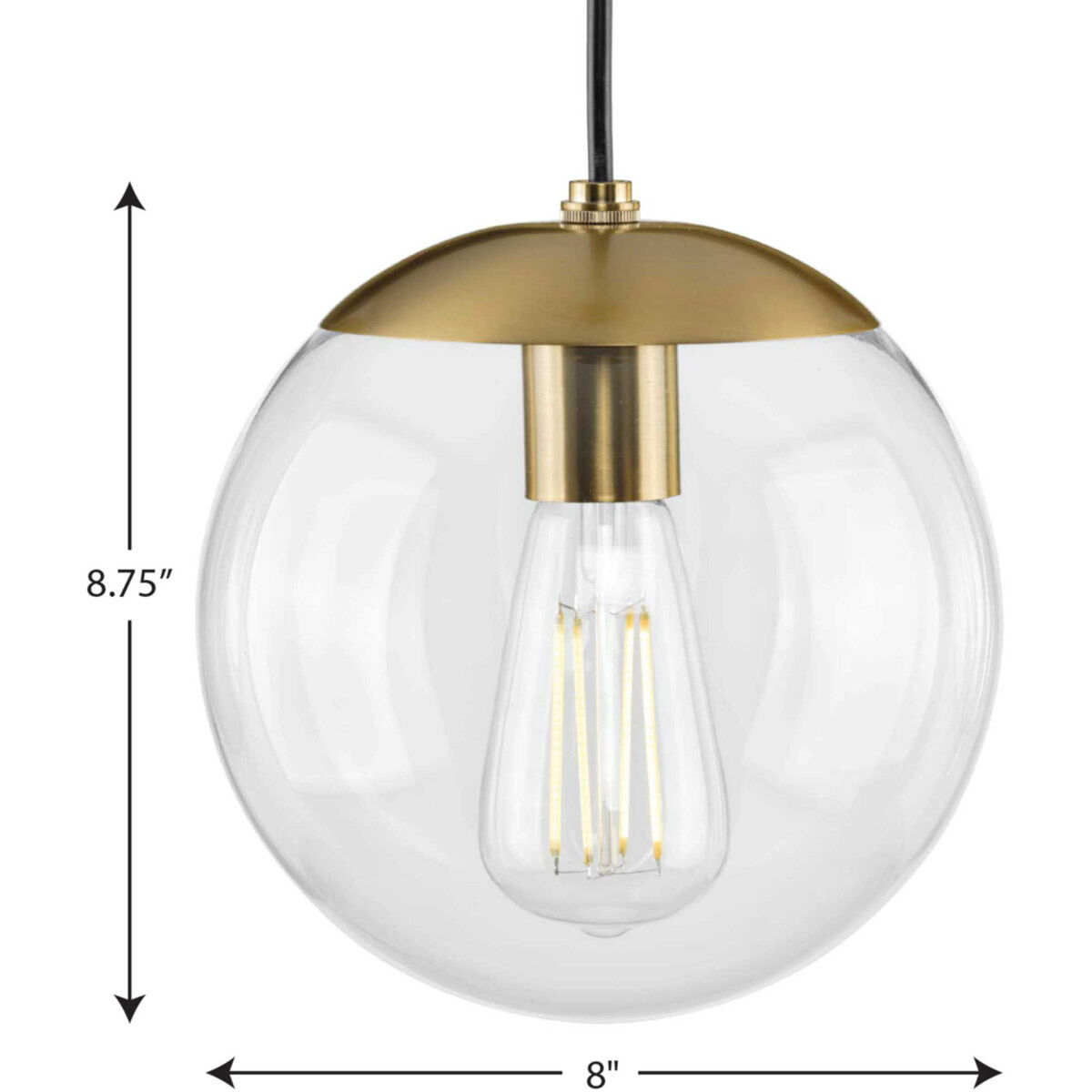 Atwell 1 Light 8 inch Brushed Bronze Pendant Ceiling Light, Small