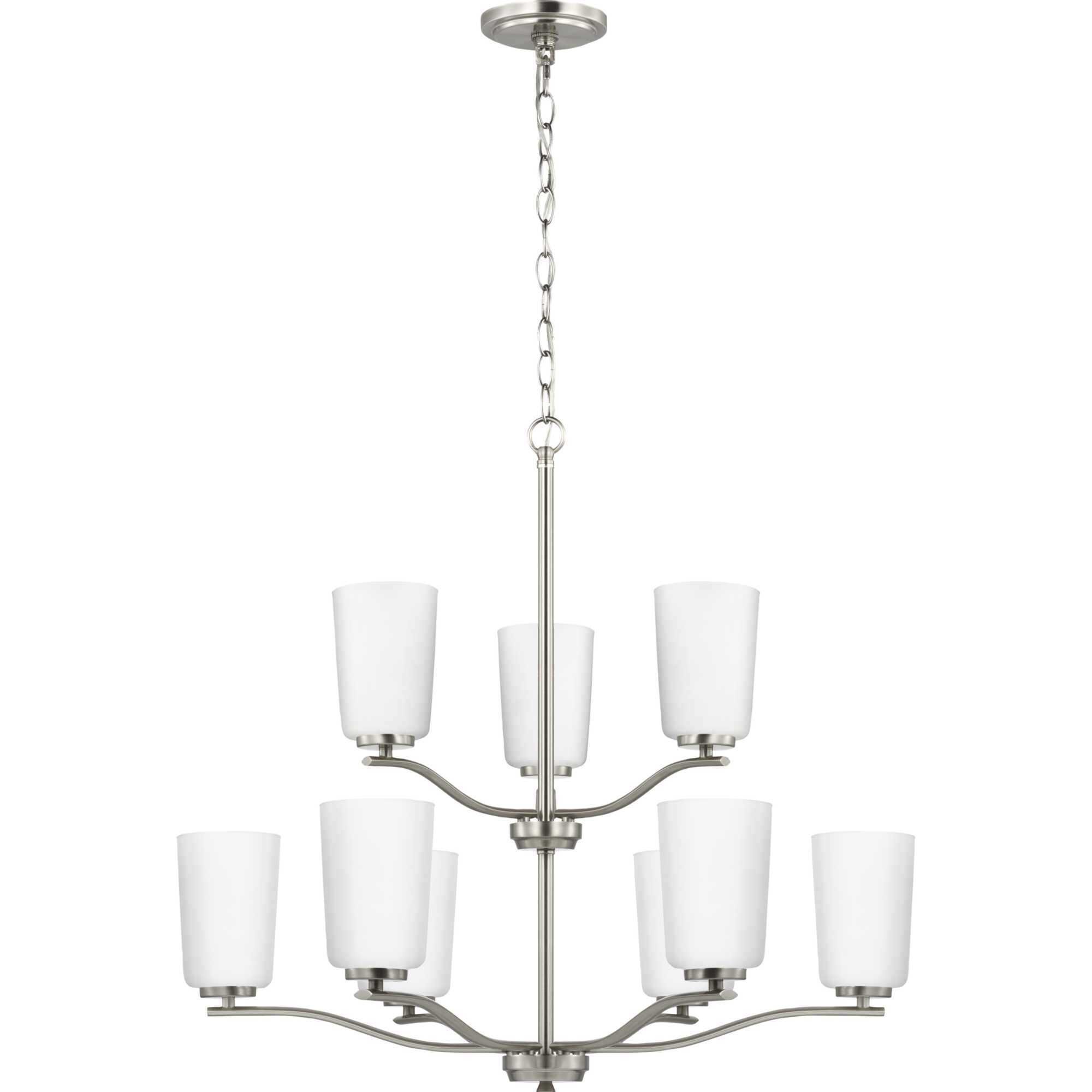 Adley 9 Light 28 inch Brushed Nickel Chandelier Ceiling Light