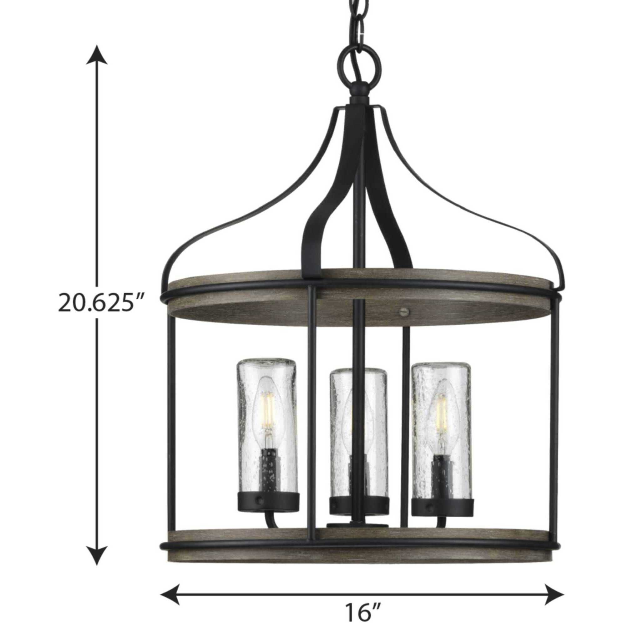 Brenham 3 Light Matte Black Pendant Ceiling Light