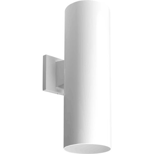 Cylinder 2 Light 18 inch White Outdoor Wall Cylinder in Standard