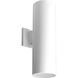 Cylinder 2 Light 18 inch White Outdoor Wall Cylinder in Standard