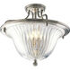 Roxbury 3 Light 16 inch Classic Silver Semi-Flush Mount Ceiling Light