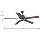 Lakehurst 60 inch Forged Black with Toasted Oak Blades Indoor/Outdoor Ceiling Fan