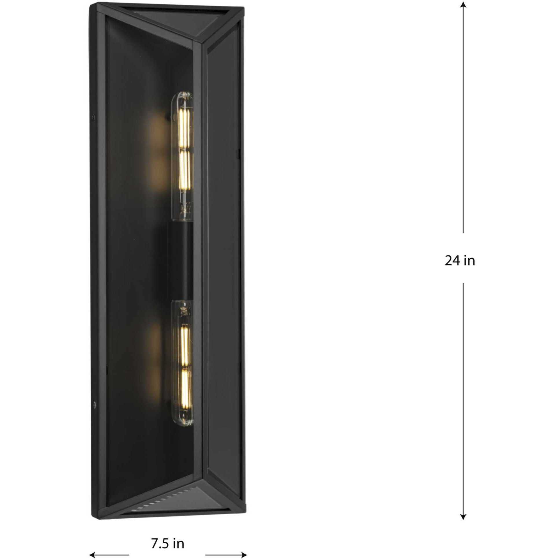 Bristol 2 Light 24 inch Matte Black Outdoor Wall Lantern