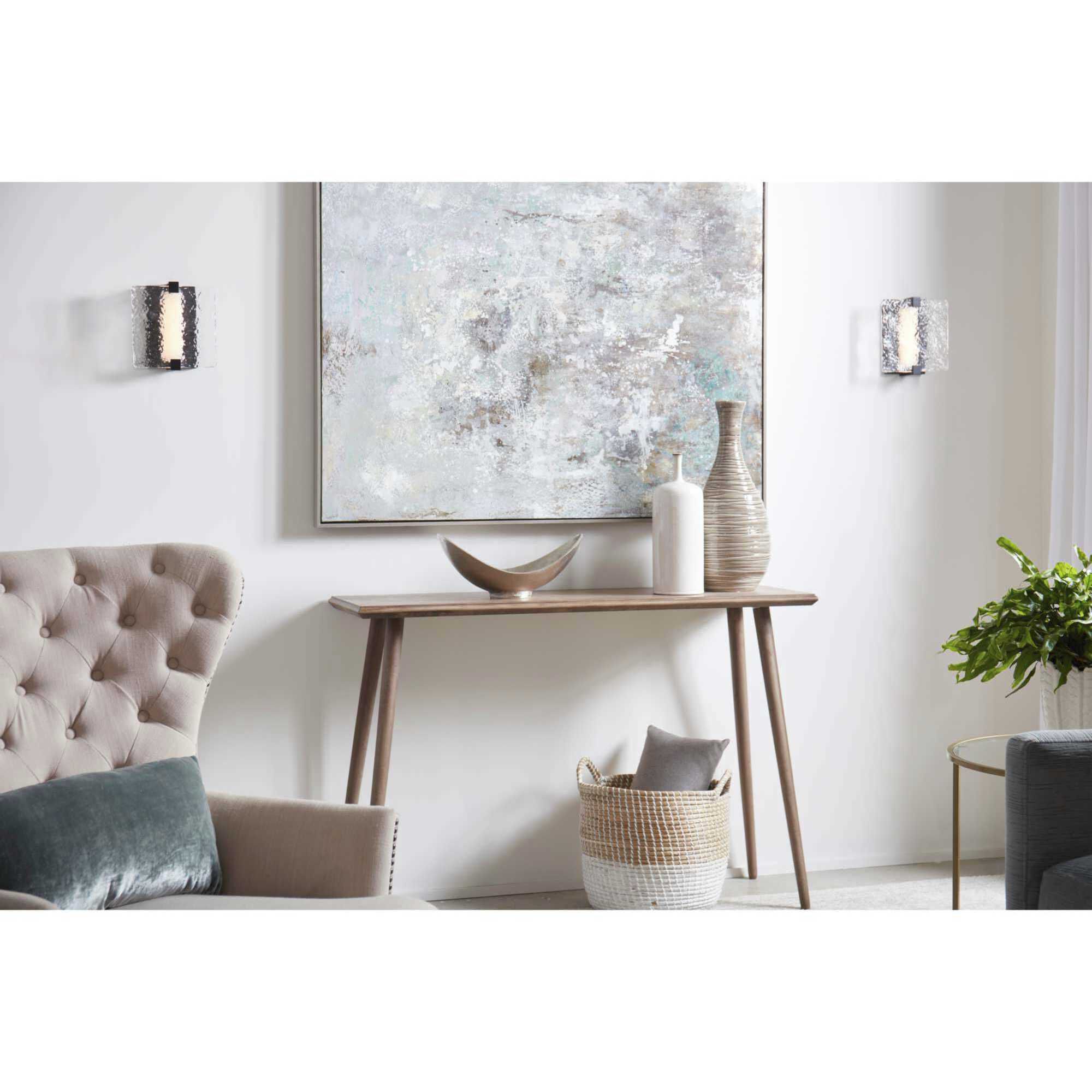 LED Stone Glass LED 8 inch Matte Black ADA Wall Sconce Wall Light, Progress LED