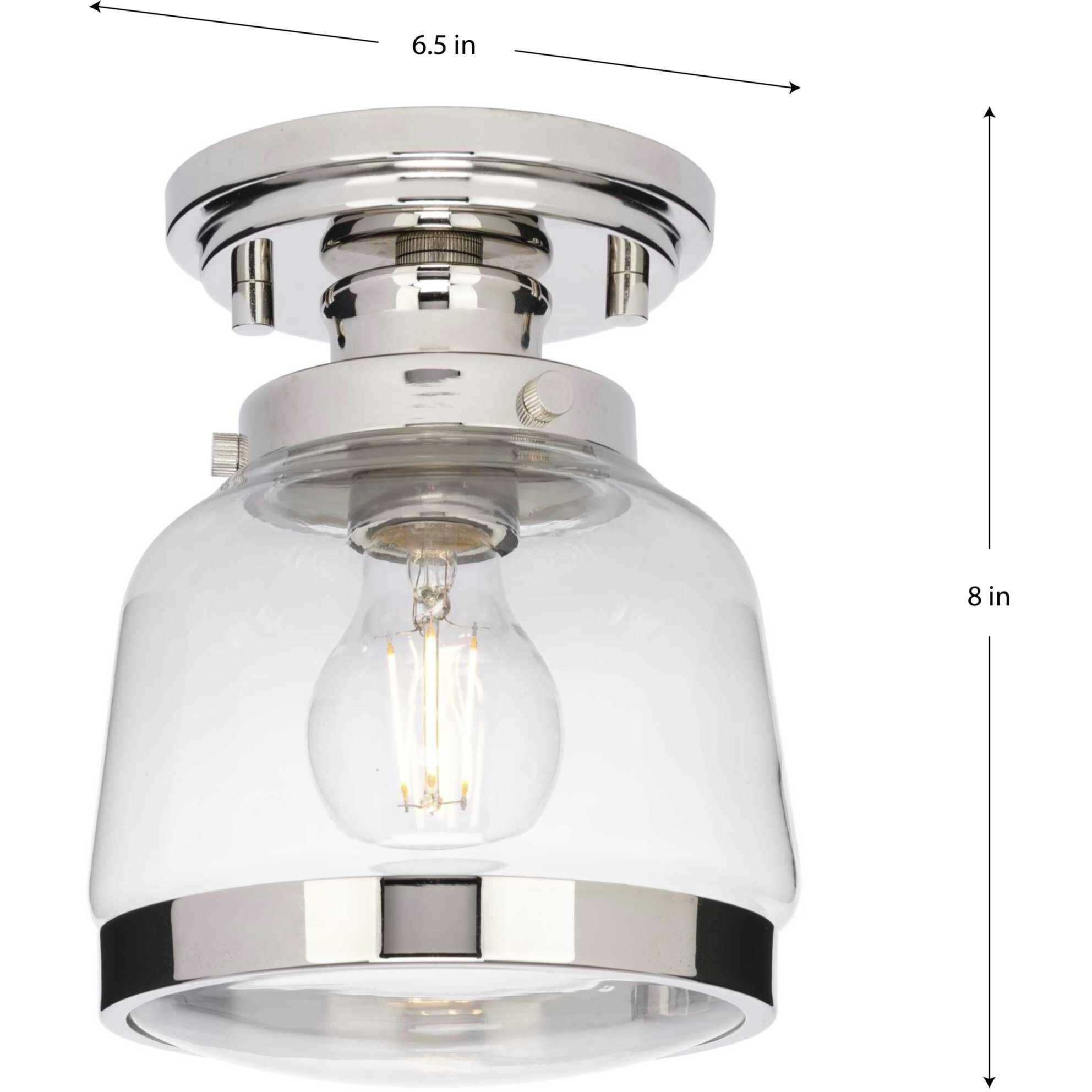 Judson 1 Light 7 inch Polished Nickel Flush Mount Ceiling Light