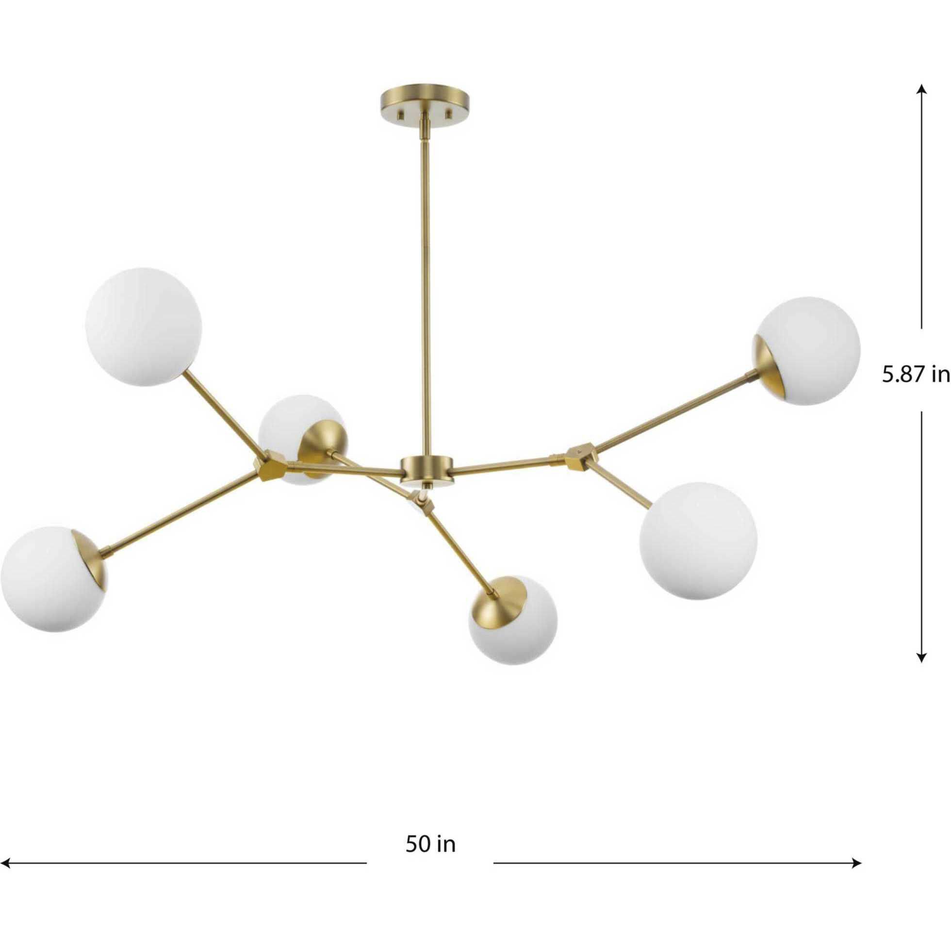 Haas 6 Light 50 inch Brushed Bronze Chandelier Ceiling Light, Design Series