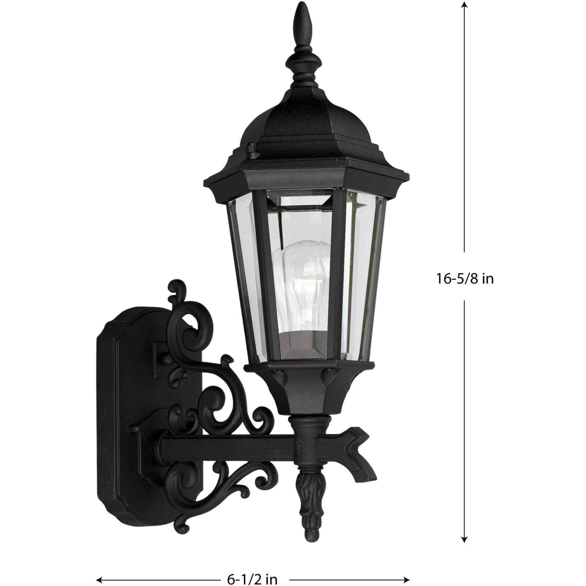 Welbourne 1 Light 17 inch Textured Black Outdoor Wall Lantern, Small