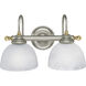 Bath Match 2 Light 15 inch Pearl Nickel Bath Vanity Wall Light