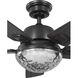 Tompkins 52 inch Matte Black with Matte Black/Toasted Oak Blades Ceiling Fan, Progress LED