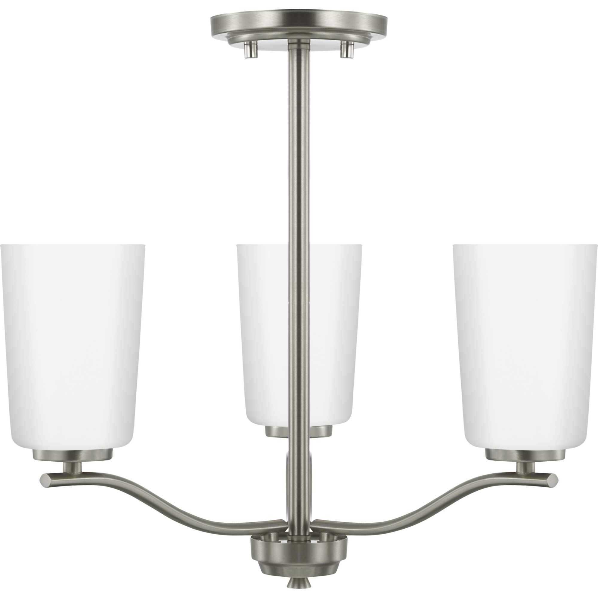Adley 3 Light 18.12 inch Brushed Nickel Semi-Flush Convertible Light Ceiling Light