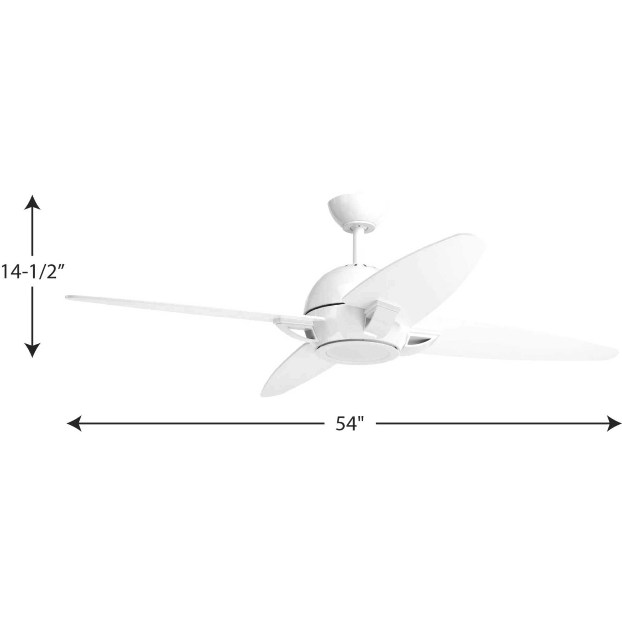 Soar 54 inch White Ceiling Fan, Progress LED