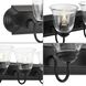 Clear Glass 4 Light 30 inch Matte Black Vanity Light Wall Light