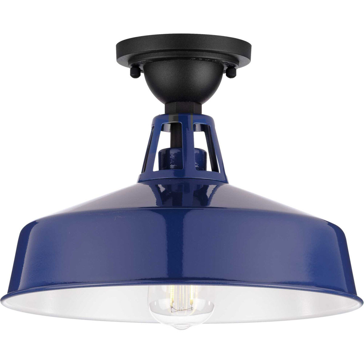 Cedar Springs 1 Light 13 inch Navy Outdoor Semi-Flush Mount