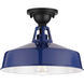 Cedar Springs 1 Light 13 inch Navy Outdoor Semi-Flush Mount