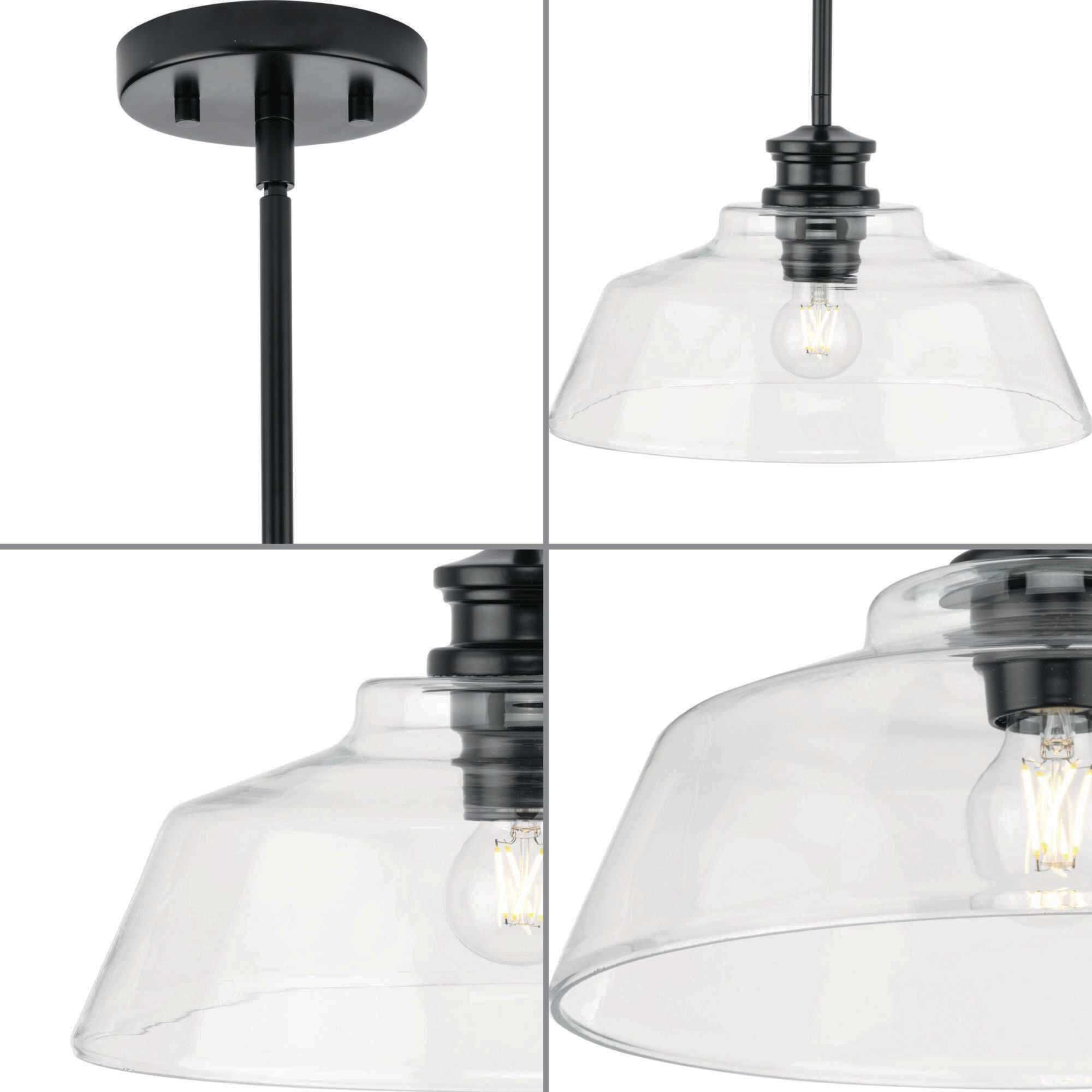 Singleton 1 Light 14 inch Matte Black Pendant Ceiling Light