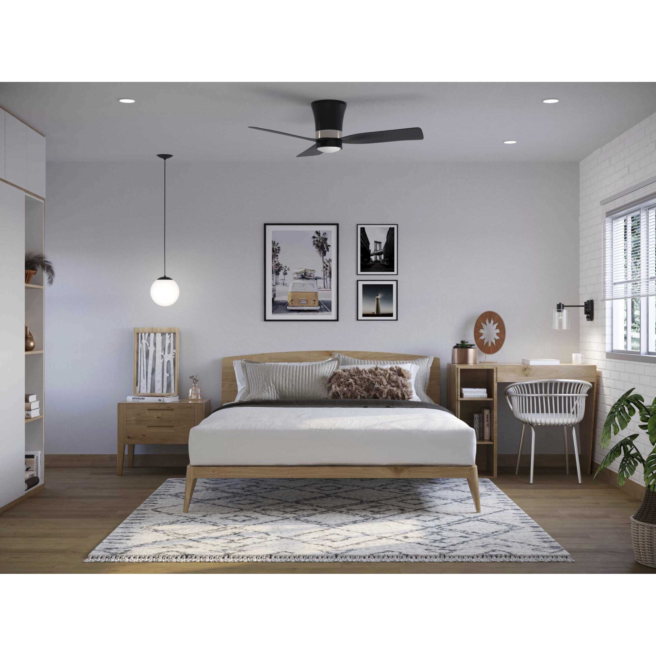 Progress P250121-31M-30 Brant 52 inch Matte Black Ceiling Fan