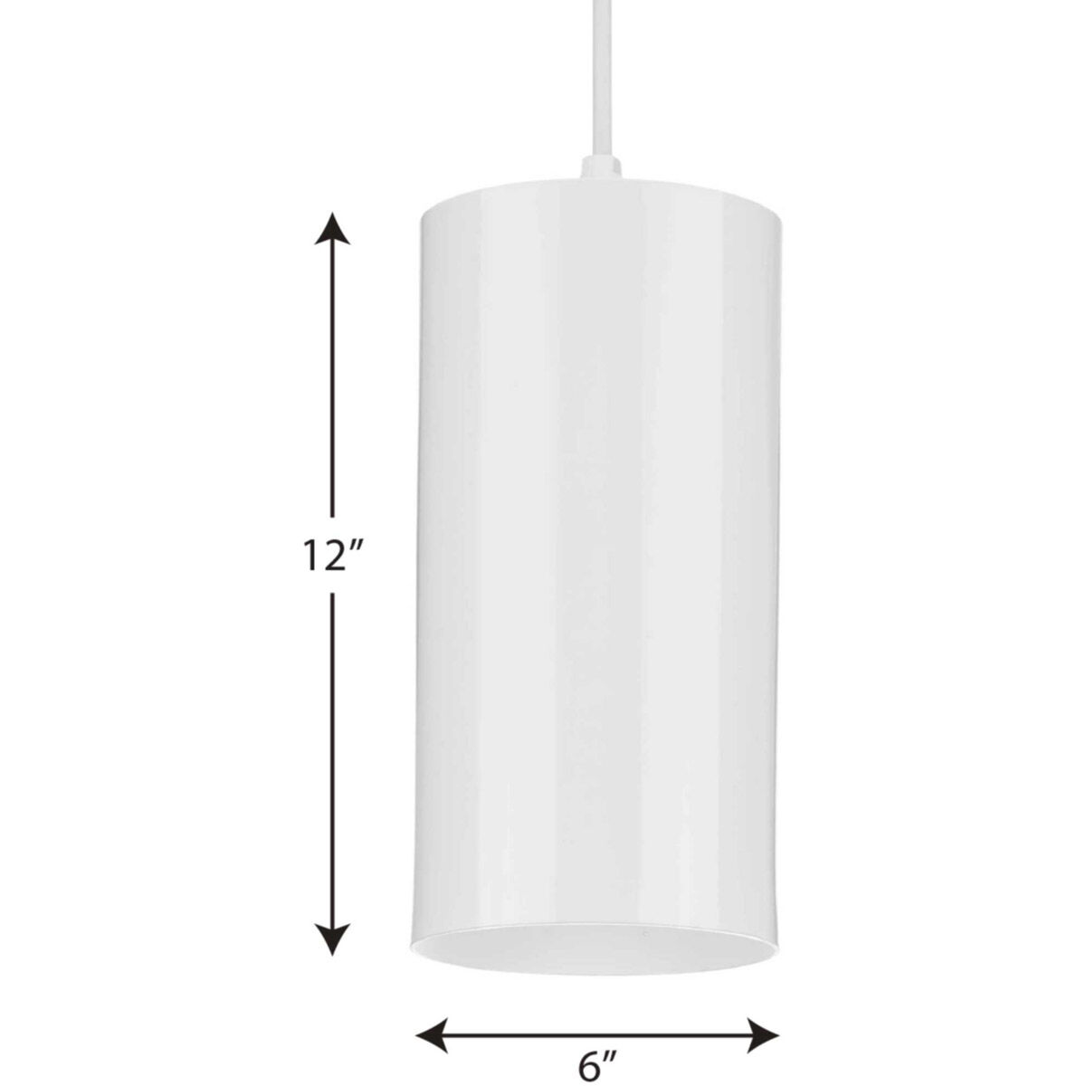 CYL RNDS 1 Light 6 inch White Outdoor Pendant