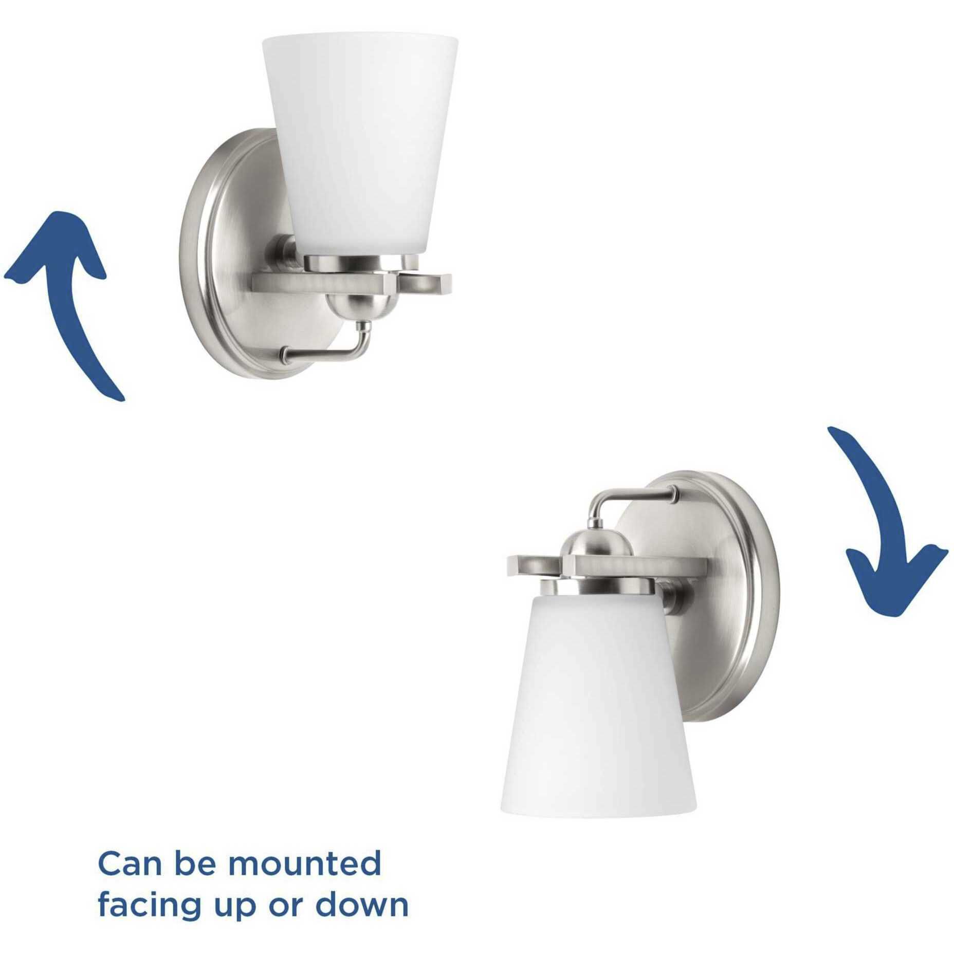 Flight 1 Light 6 inch Brushed Nickel Bath Vanity Wall Light, Design Series