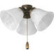 Universal 3 Light Antique Bronze Fan Light Kit in Alabaster Glass