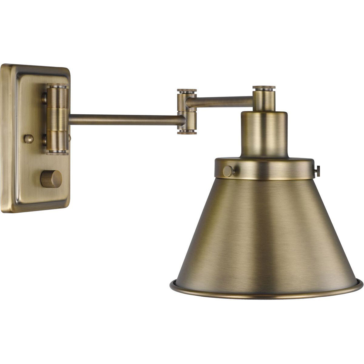 Brass swing shop arm wall lamp