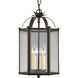 Flat Glass 3 Light 9 inch Antique Bronze Hall & Foyer Ceiling Light