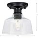 Singleton 1 Light 7.62 inch Matte Black Semi-Flush Mount Ceiling Light