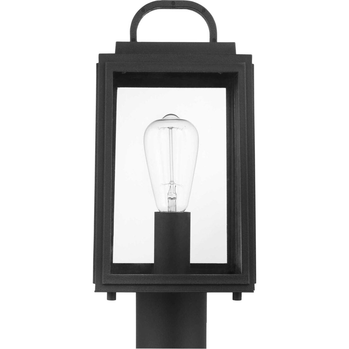 Grandbury 1 Light 16 inch Textured Black Outdoor Post Lantern, with DURASHIELD