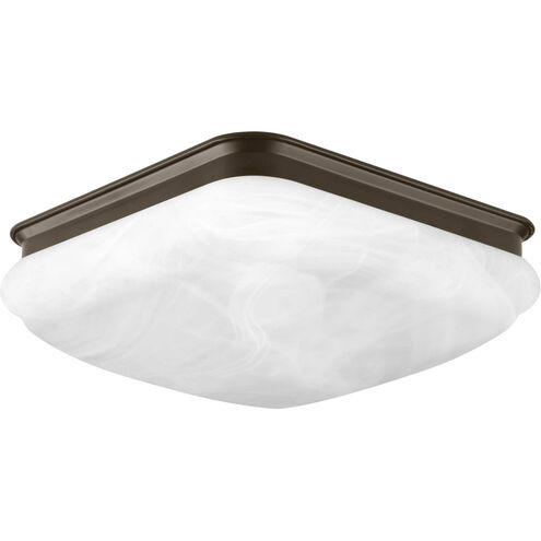 LED Square Glass FM LED 11.38 inch Antique Bronze Flush Mount Ceiling Light, Progress LED