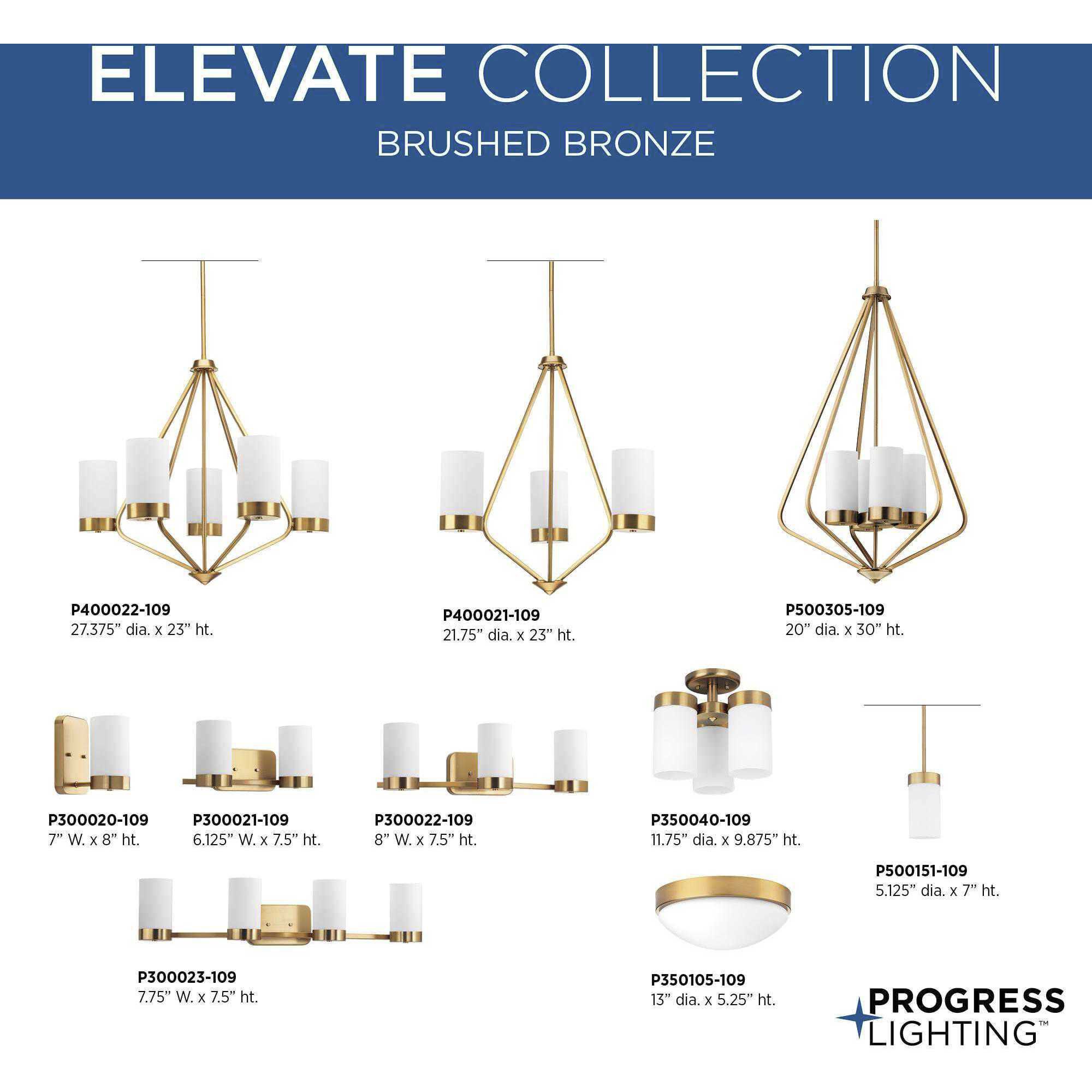 Elevate 5 Light 27 inch Brushed Bronze Chandelier Ceiling Light, Design Series